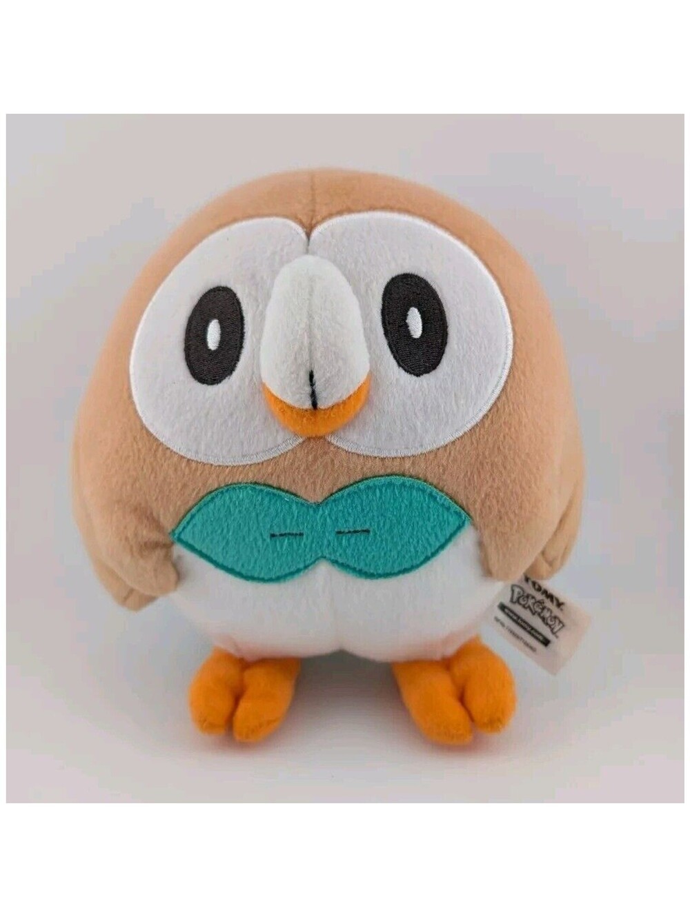 Pokemon Rowlet Plush Stuffed Animal Bird Tomy 6" Brown Tan